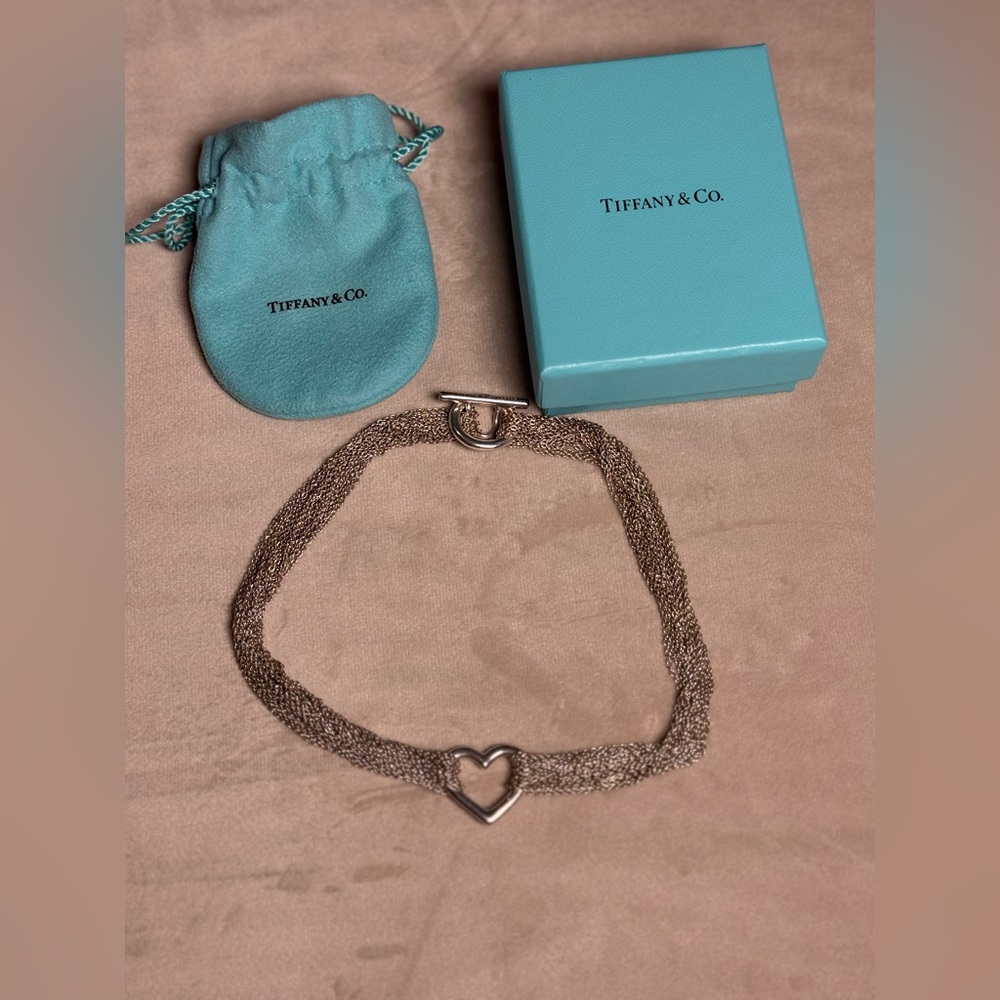 Tiffany & Co. Sterling Silver Multi-Strand Heart Toggle Necklace 925